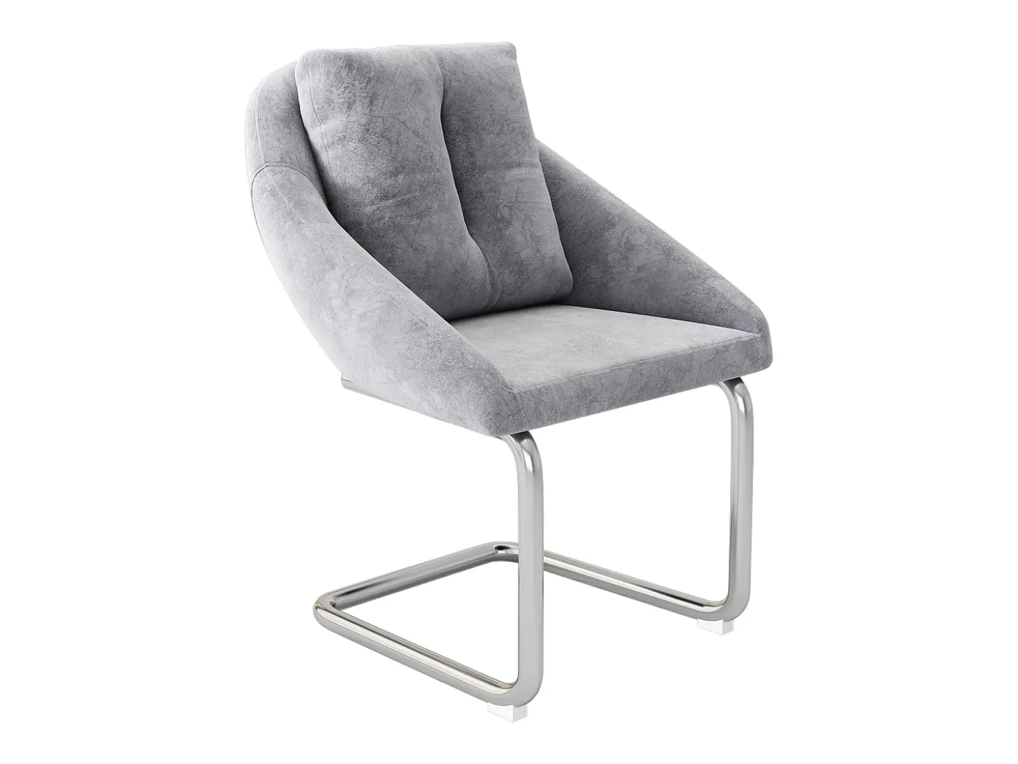 Juego de 2 sillas de comedor - terciopelo gris - Sillas con respaldo acolchado y patas arqueadas plateadas