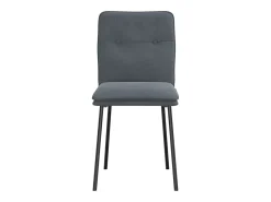 Juego de 6 sillas de comedor de terciopelo gris oscuro