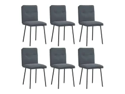 Juego de 6 sillas de comedor de terciopelo gris oscuro