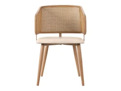 Juego de 4 sillas de comedor de polipiel y terciopelo con patas de metal efecto madera – beige/marrón