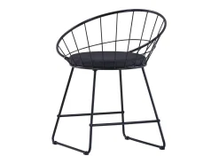 Juego de 4 sillas de comedor de piel sintética y acero negro