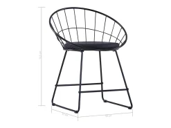 Juego de 4 sillas de comedor de piel sintética y acero negro
