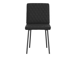 Juego de 6 sillas de comedor de piel sintética negra