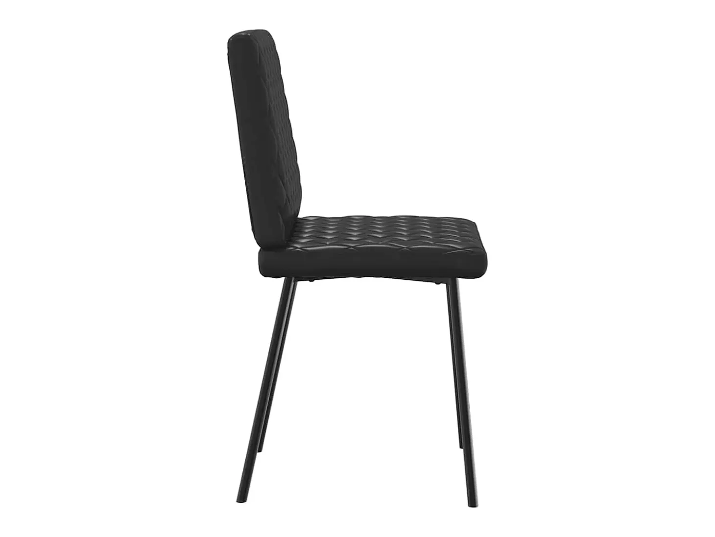 Juego de 6 sillas de comedor de piel sintética negra