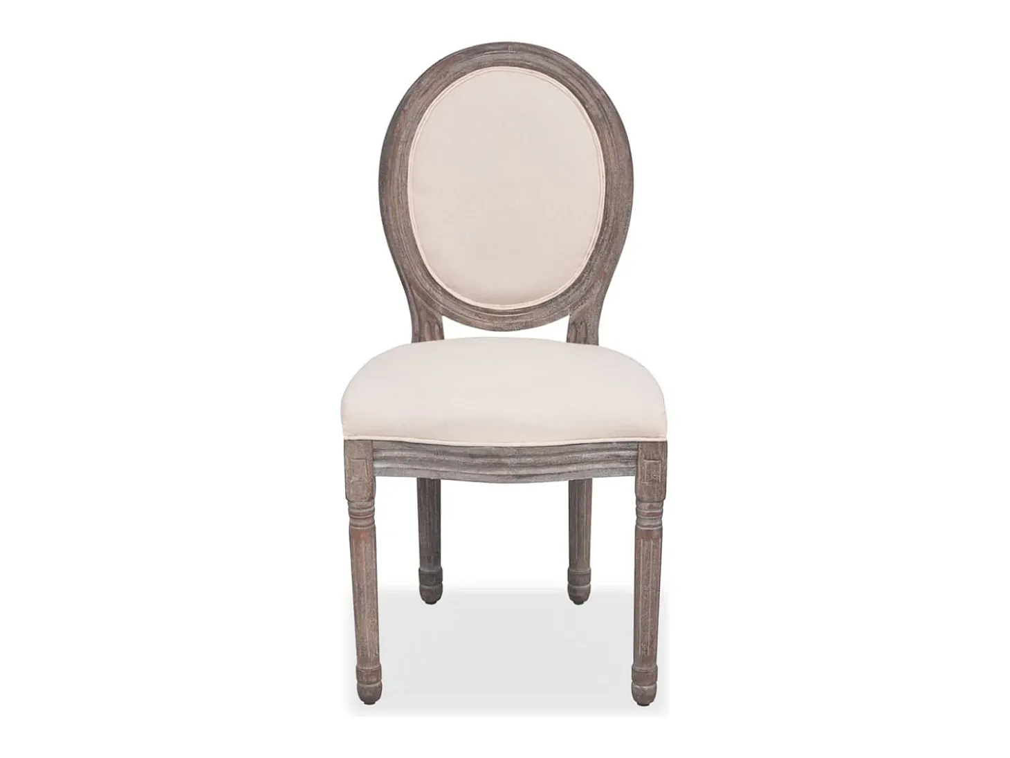 Juego de 6 sillas de comedor de tela color crema