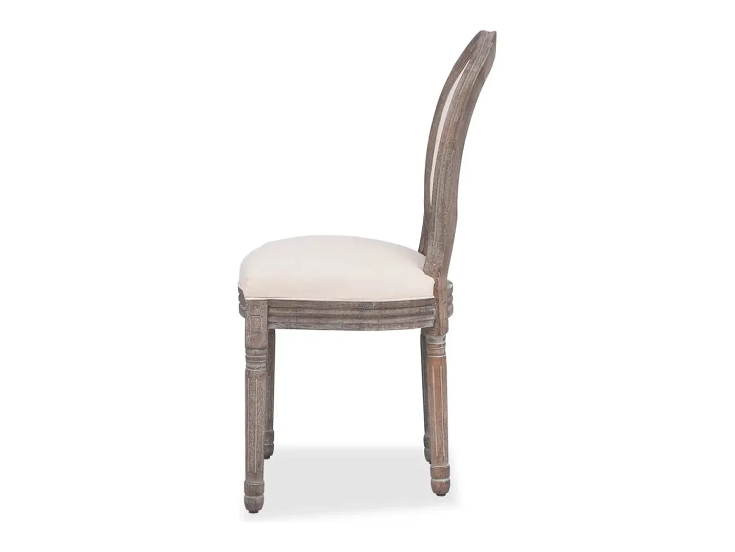Juego de 6 sillas de comedor de tela color crema