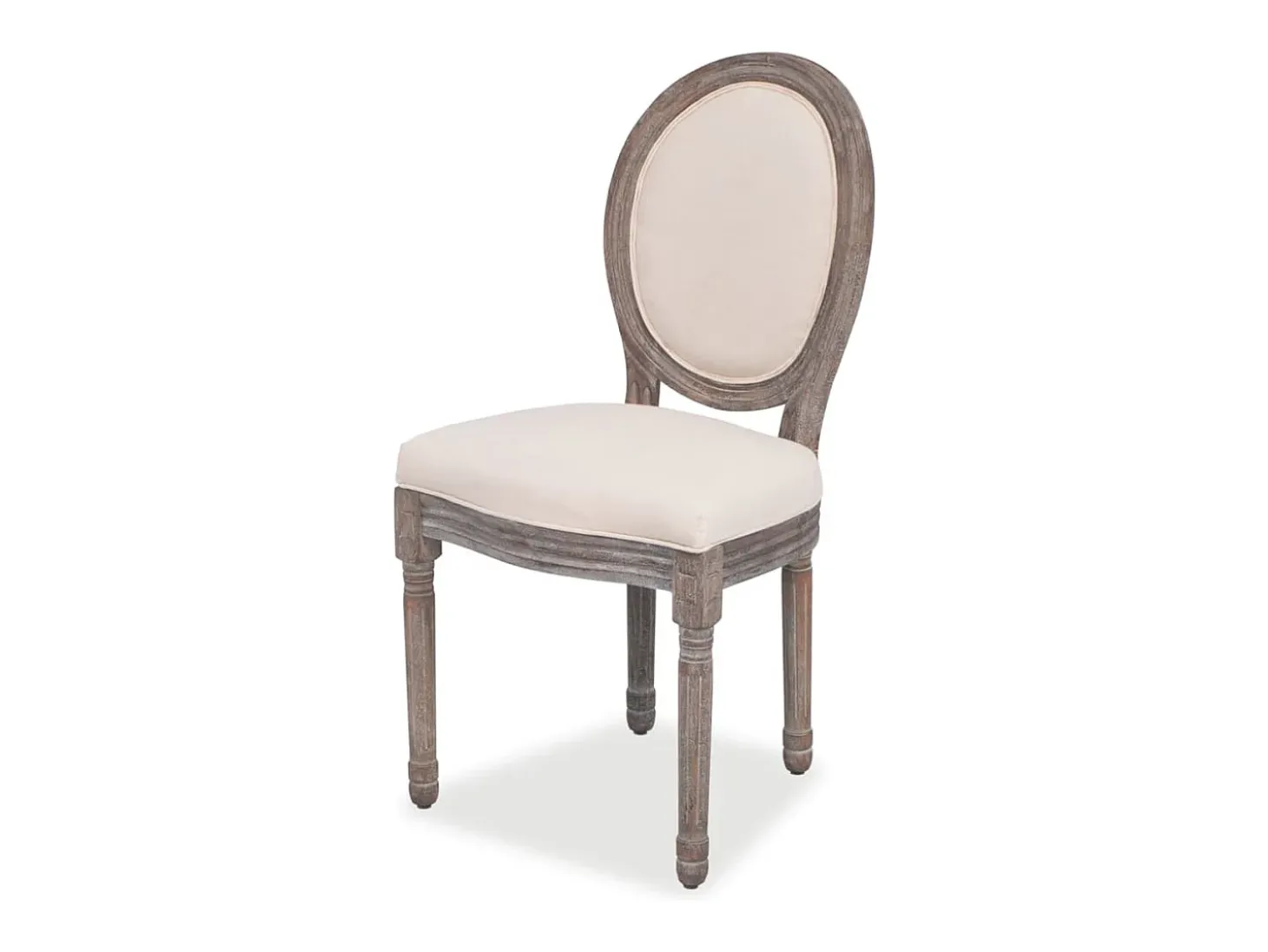 Juego de 6 sillas de comedor de tela color crema