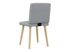 Juego de 2 sillas de comedor de tela gris claro