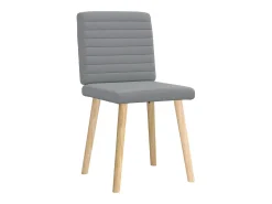 Juego de 2 sillas de comedor de tela gris claro