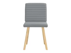 Juego de 2 sillas de comedor de tela gris claro