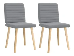 Juego de 2 sillas de comedor de tela gris claro