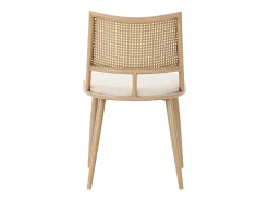 Juego de 2 sillas de comedor - 50 x 48 x 80 cm - asiento de poliuretano - respaldo de ratán - ratán - beige
