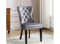 Juego de 6 sillas de comedor de terciopelo - 51 x 51 x 97 cm - sillón - silla de descanso - gris