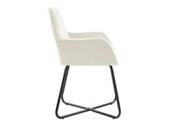 Juego de 2 Sillas de comedor terciopelo crema ES381656