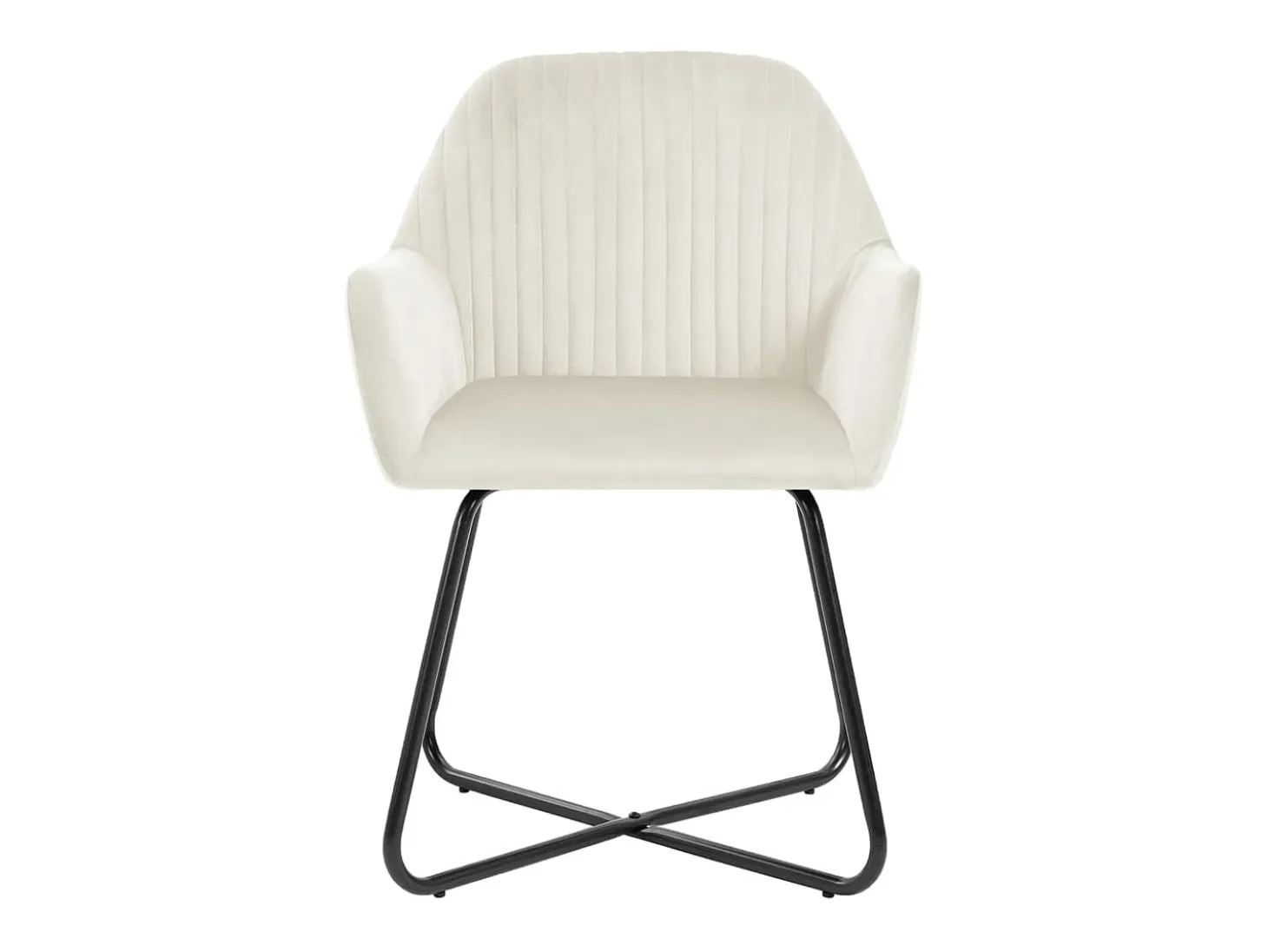 Juego de 2 Sillas de comedor terciopelo crema ES381656