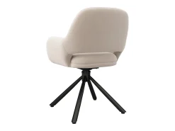 Juego de 4 sillas de comedor giratorias en terciopelo - 60 x 60 x 80 cm - con reposabrazos - beige