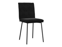 Juego de 4 sillas de comedor de terciopelo negro