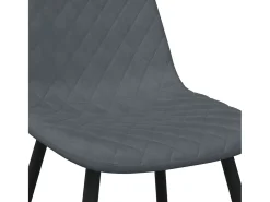 Juego de 2 sillas de comedor de terciopelo gris oscuro