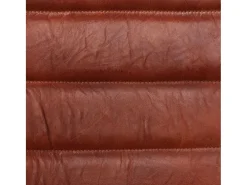 Juego de 2 sillas de comedor de cuero genuino marrón