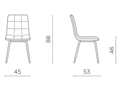 Juego de 4 sillas de comedor modernas gris claro en tejido 