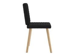 Juego de 4 sillas de comedor de tela negra