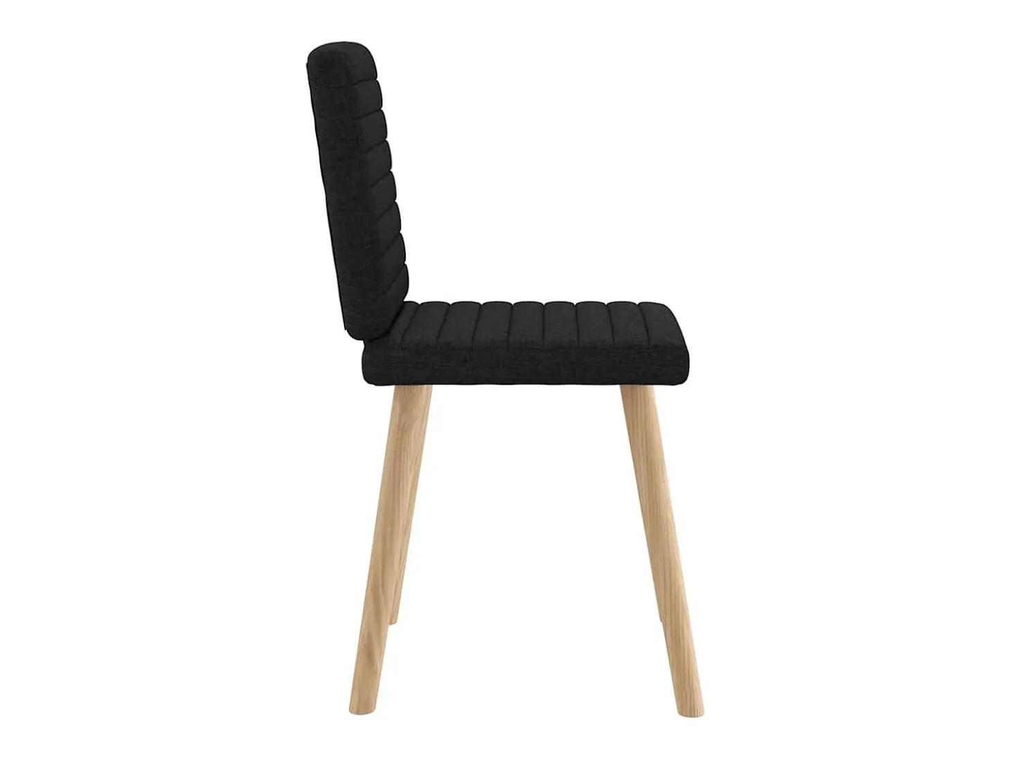 Juego de 4 sillas de comedor de tela negra