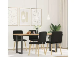 Juego de 4 sillas de comedor de tela negra