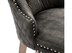 Juego de 2 sillas de comedor - terciopelo gris - Silla tapizada con patas ajustables - para dormitorio y salón