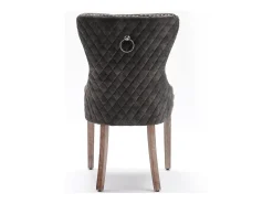 Juego de 2 sillas de comedor - terciopelo gris - Silla tapizada con patas ajustables - para dormitorio y salón