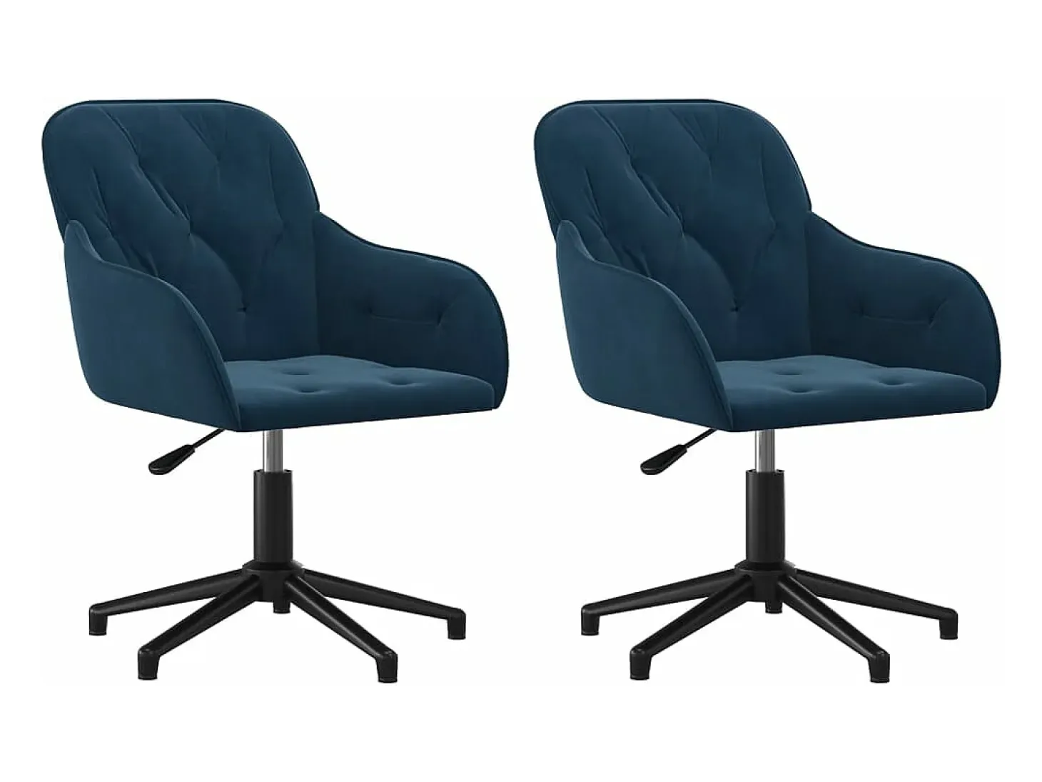 Juego de 2 Sillas de comedor giratorias terciopelo azul ES326321