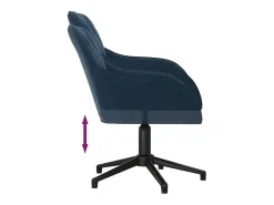 Juego de 2 sillas de comedor giratorias de terciopelo azul