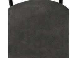 Juego de 4 sillas de comedor con respaldo en aro y reposabrazos - tejido de felpa gris oscuro