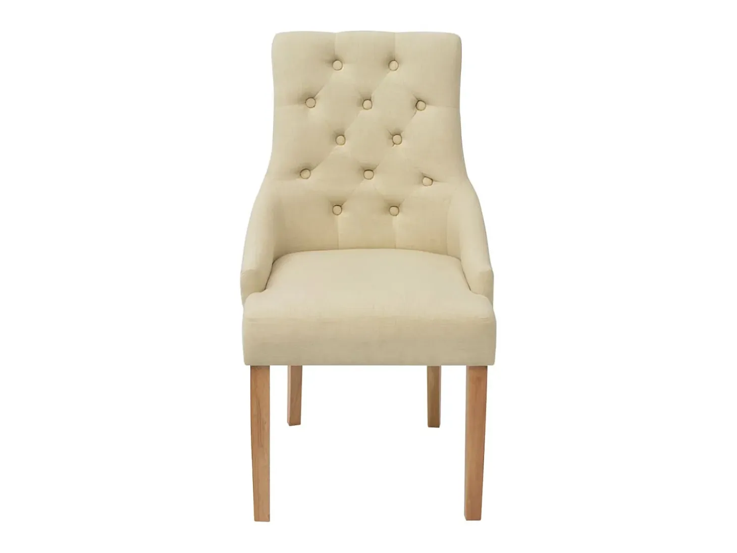 Juego de 4 sillas de comedor de tela color crema