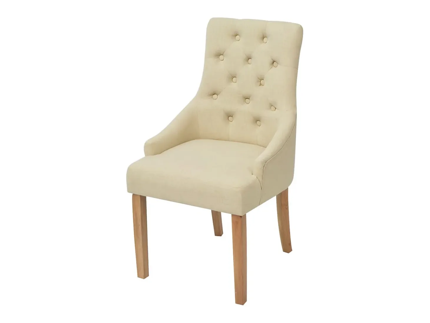 Juego de 4 sillas de comedor de tela color crema