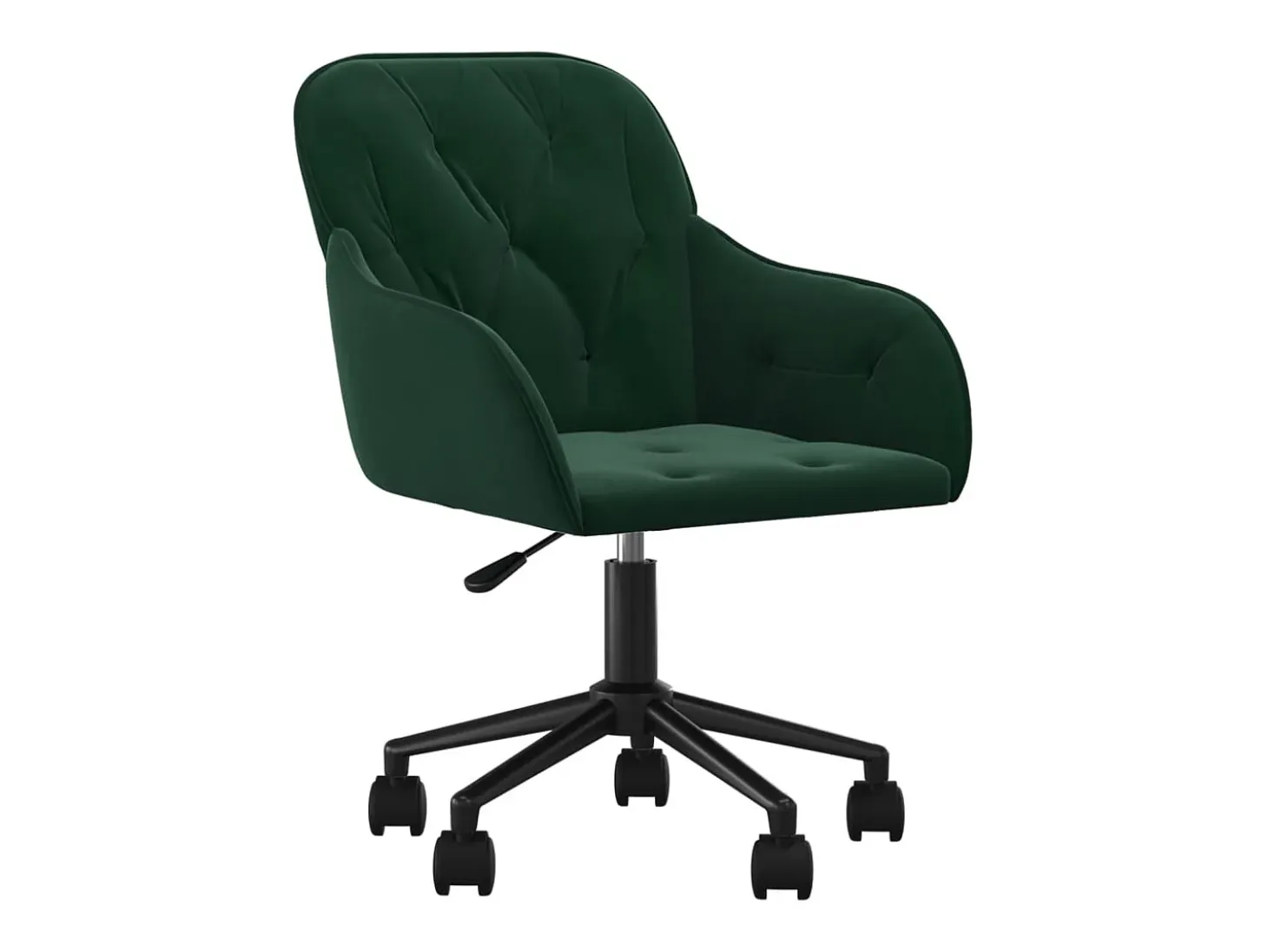 Juego de 2 sillas de comedor giratorias de terciopelo verde oscuro