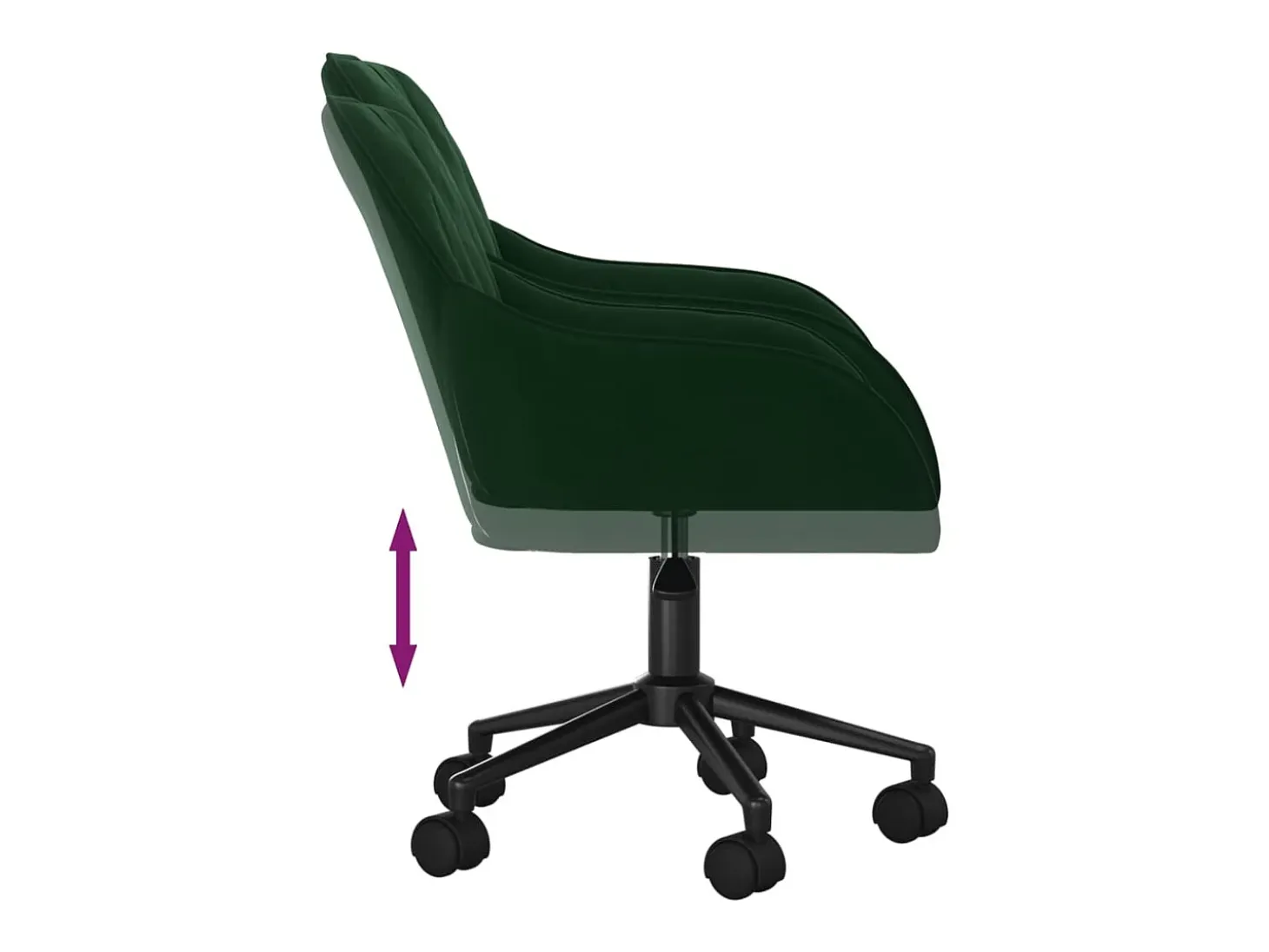 Juego de 2 sillas de comedor giratorias de terciopelo verde oscuro