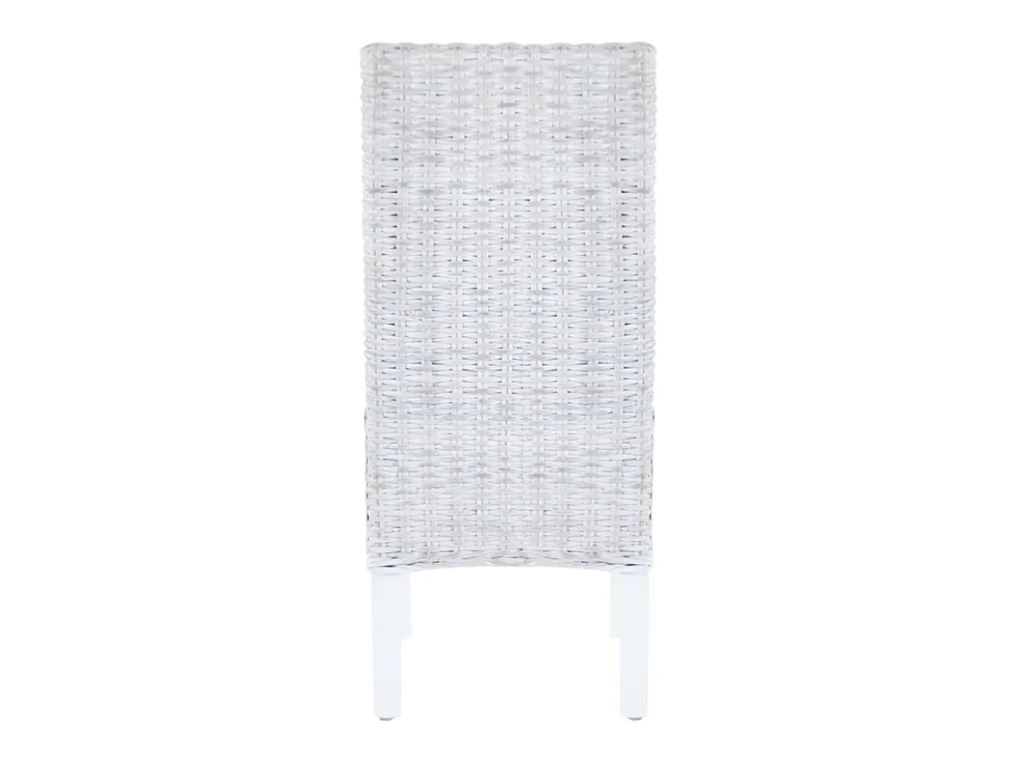 Juego de 4 sillas de comedor de ratán blanco Kubu y madera de mango