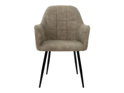 Juego de 4 sillas de comedor sillas de salón de diseño silla de comedor micro piel gris oliva