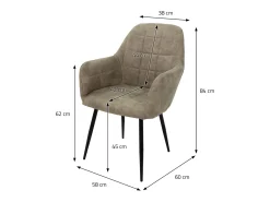 Juego de 4 sillas de comedor sillas de salón de diseño silla de comedor micro piel gris oliva