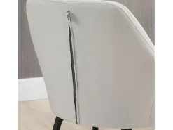 Juego de 2 sillas de comedor, silla de cocina con respaldo, silla tapizada en efecto terciopelo, patas de acero, gris claro