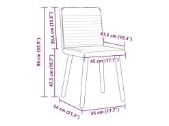 Juego de 4 sillas de comedor de tela gris claro