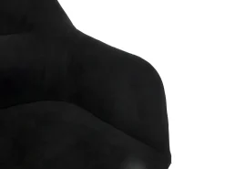 Juego de 2 sillas de comedor con brazos - Tela aterciopelada y metal negro. Negro. HEKA
