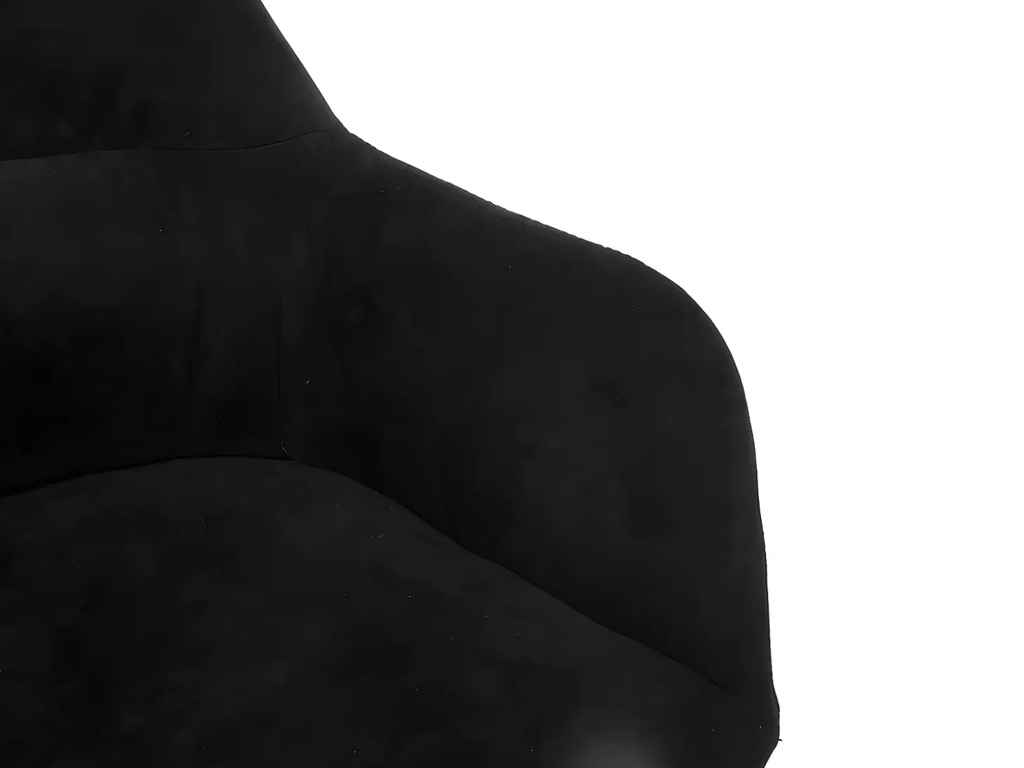 Juego de 2 sillas de comedor con brazos - Tela aterciopelada y metal negro. Negro. HEKA