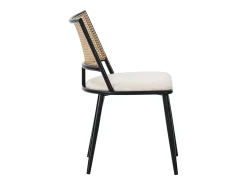 Juego de 2 sillas de comedor - 50 x 48 x 80 cm - asiento de poliuretano - respaldo de ratán - ratán - negro