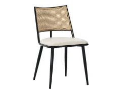 Juego de 2 sillas de comedor - 50 x 48 x 80 cm - asiento de poliuretano - respaldo de ratán - ratán - negro
