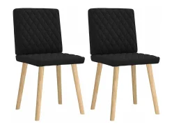 Juego de 2 sillas de comedor de tela negra