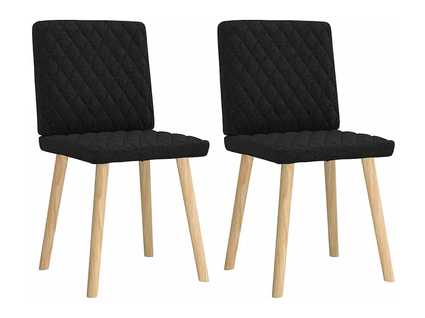 Juego de 2 sillas de comedor de tela negra