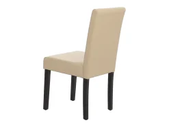 Juego de 6 sillas de comedor Littau de piel sintética, polipiel, crema, patas oscuras