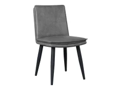 Juego de 4 sillas de comedor, PU gris, con asientos acolchados de doble capa - para comedores y salas de estar