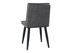 Juego de 4 sillas de comedor, PU gris, con asientos acolchados de doble capa - para comedores y salas de estar